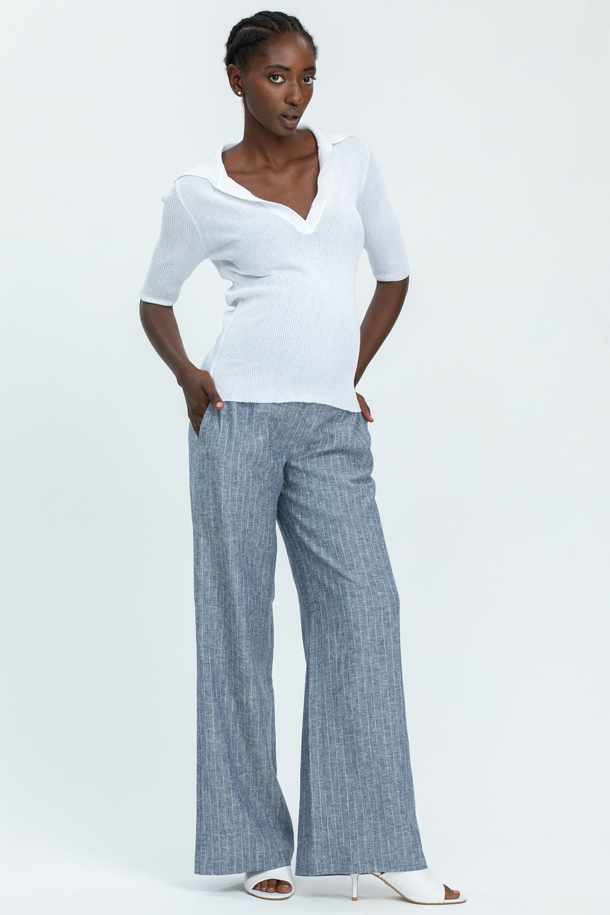 BURANO | Top Premaman Bianco con Colletto