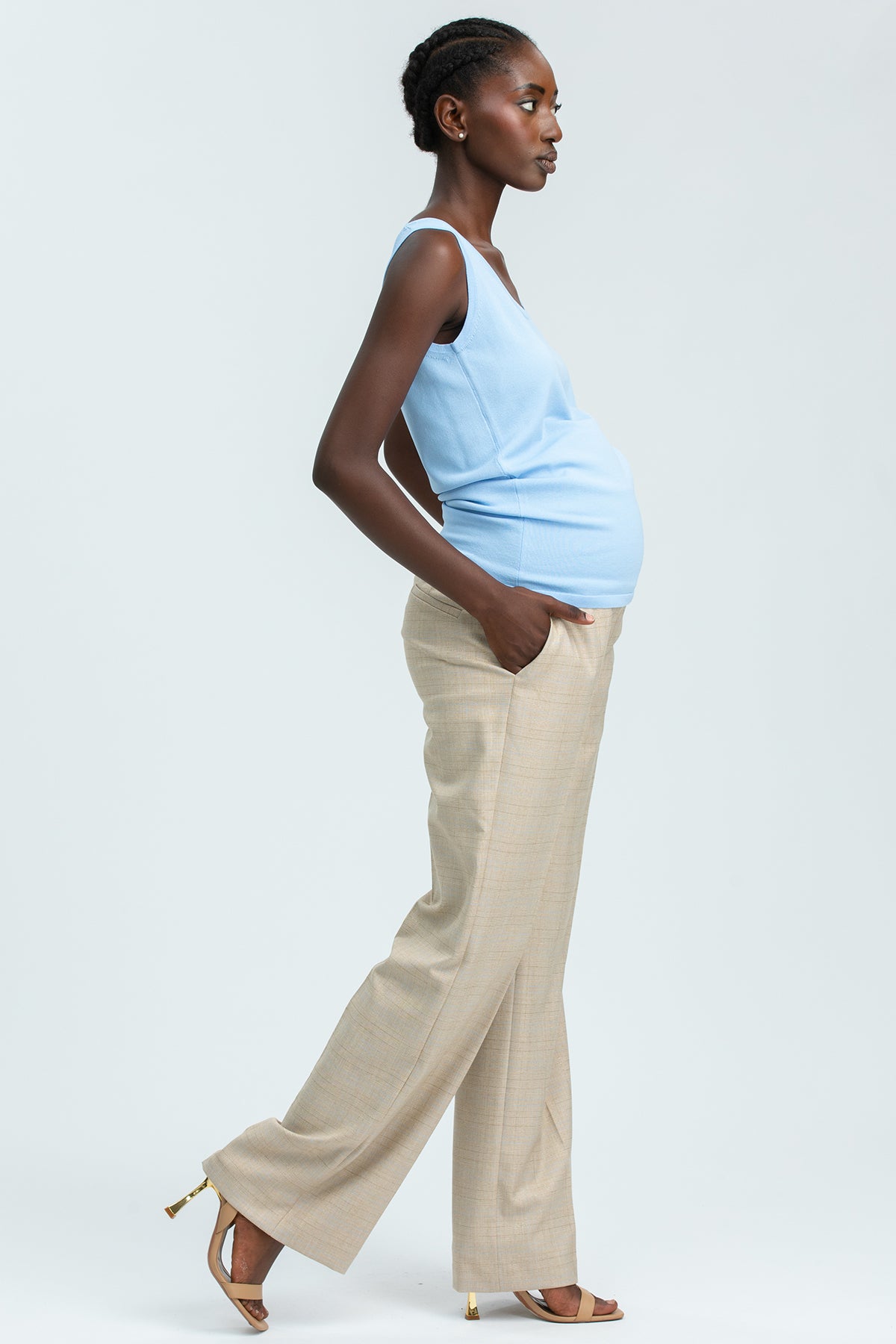 MARETTIMO | Top Premaman Azzurro con Scollo Rotondo