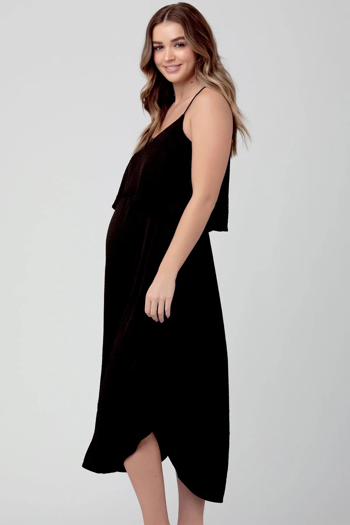 NURSING SLIP DRESS | Черное платье для беременных и кормящих мам