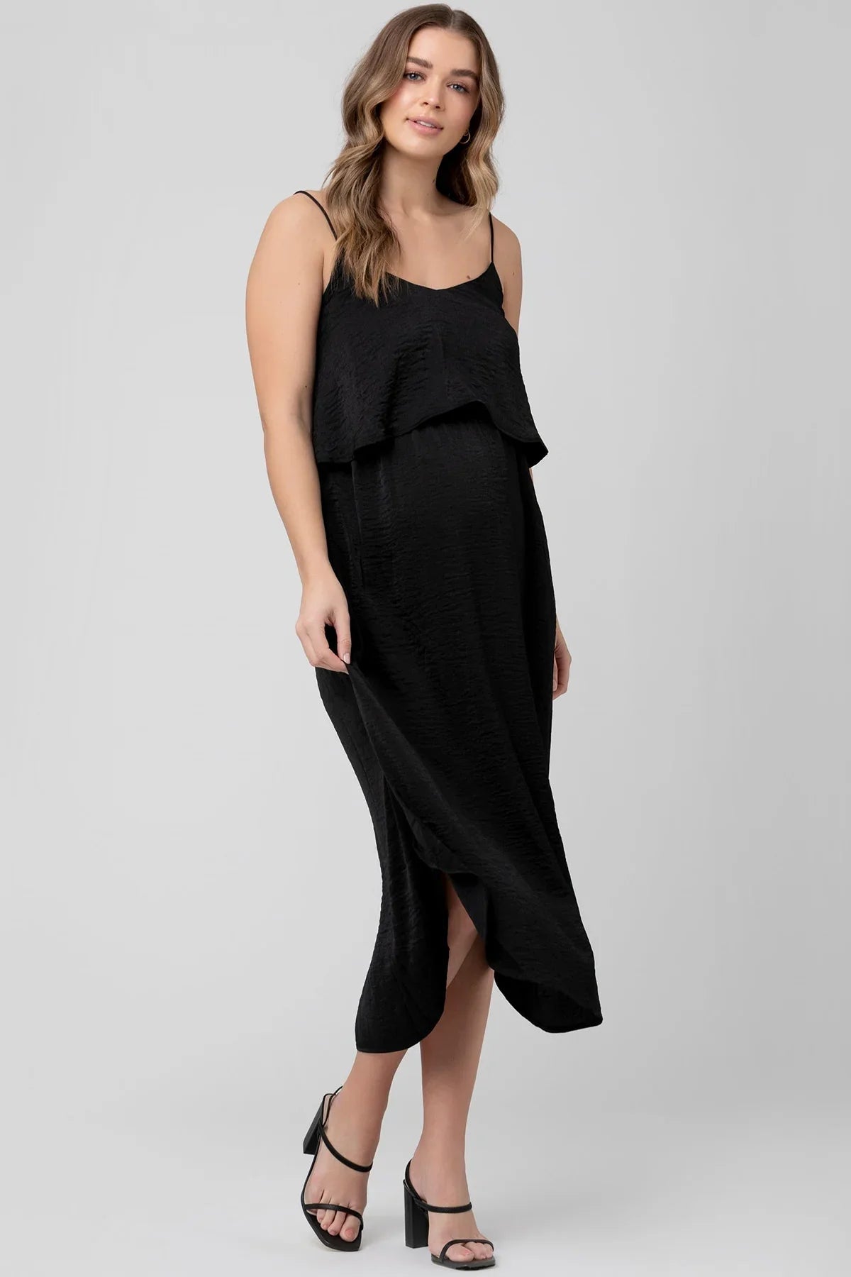NURSING SLIP DRESS | Черное платье для беременных и кормящих мам