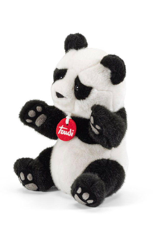 Peluche panda seduto, idea regalo per mamme e bambini, accessorio per abbigliamento premaman.