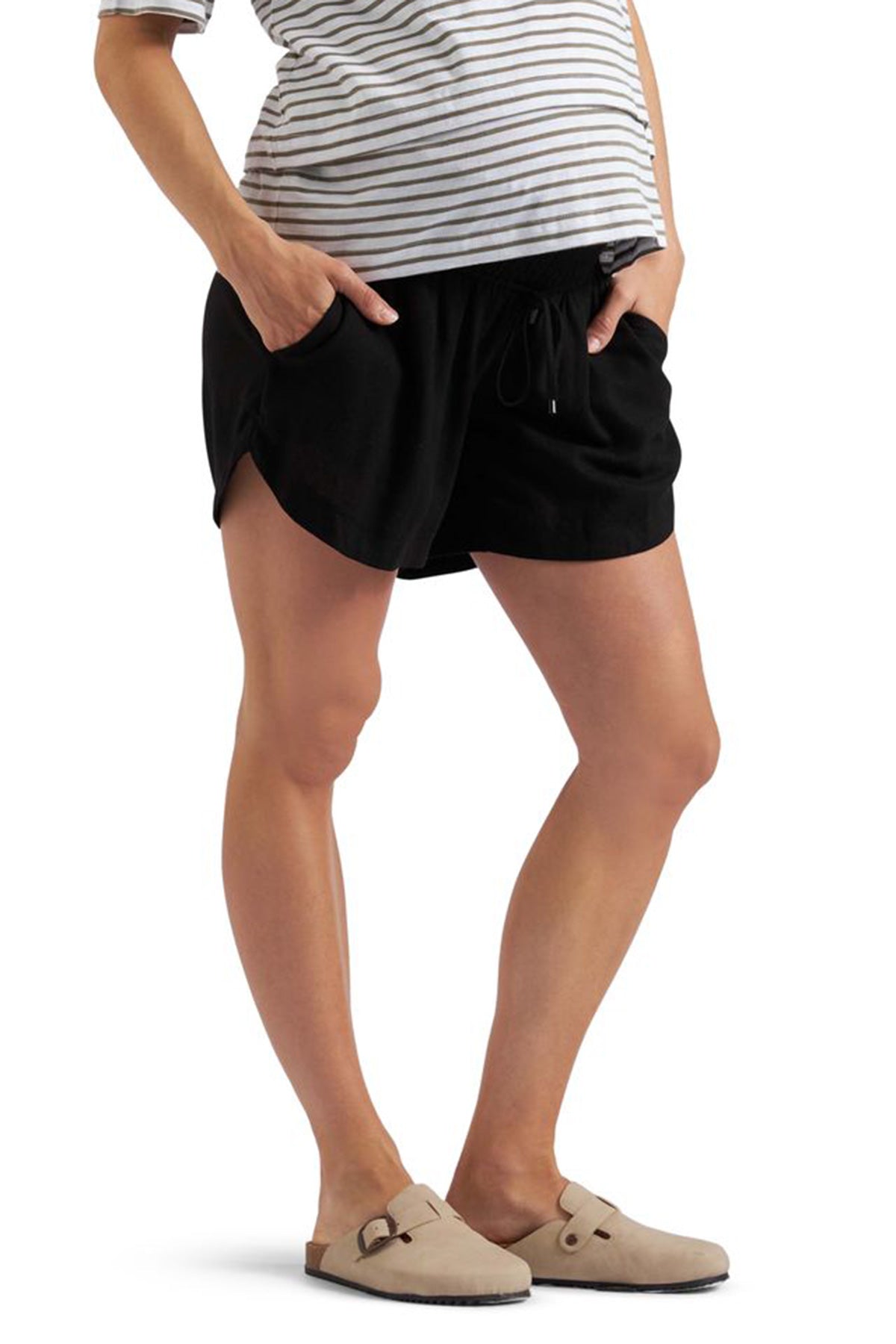 BYRON | Shorts Premaman Neri in Lino