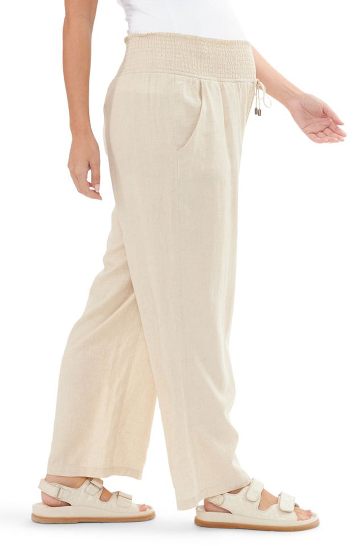 INDI | Pantaloni Premaman in Lino Beige