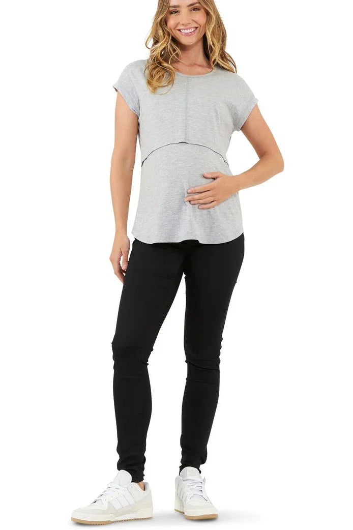 Maglia Premaman e Allattamento Grigia