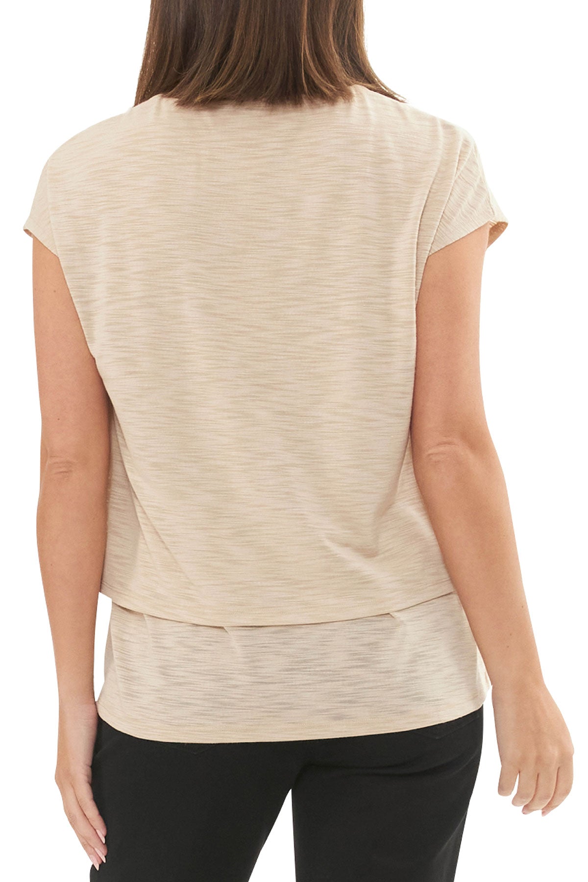 JAZMIN | Beige Maternity and Nursing T-Shirt