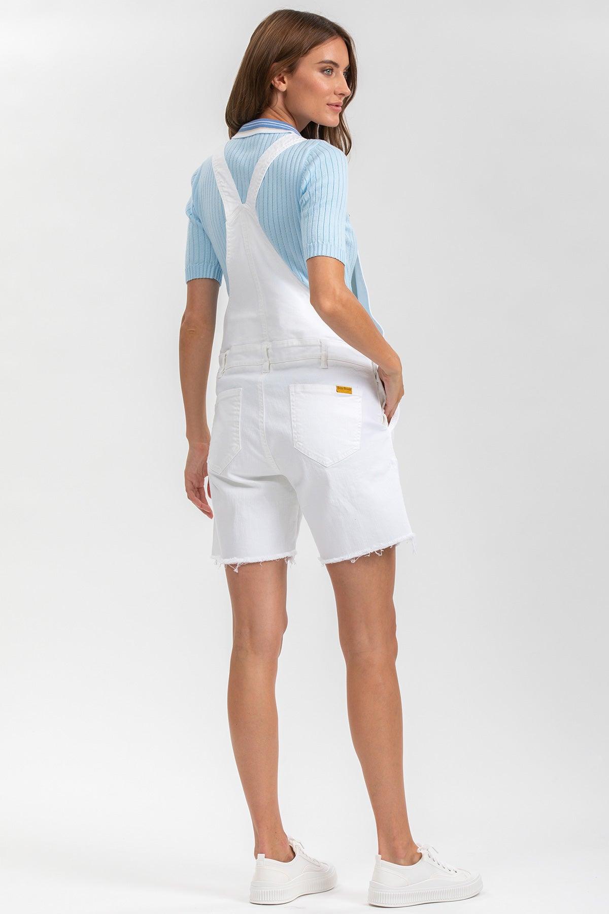 VICTORIA | Salopette Premaman in Denim Bianco - Pietro Brunelli