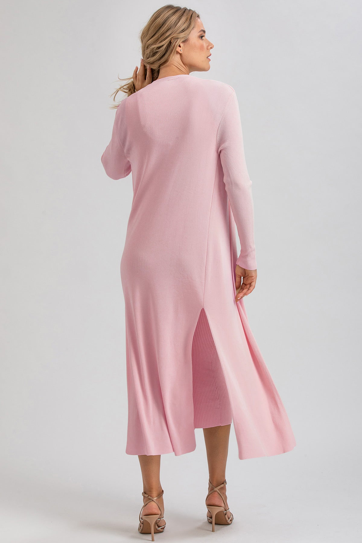 TULIP | Cardigan Premaman Rosa con Spacchi Laterali