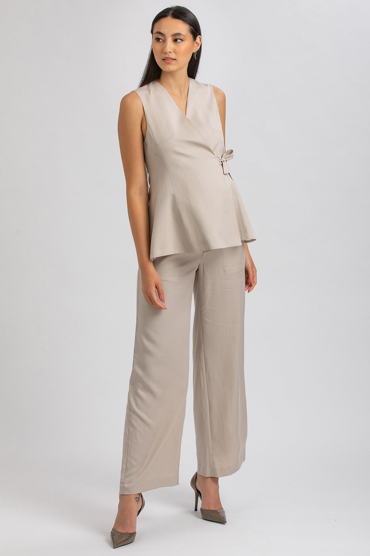 DARCY | Beige Maternity Vest