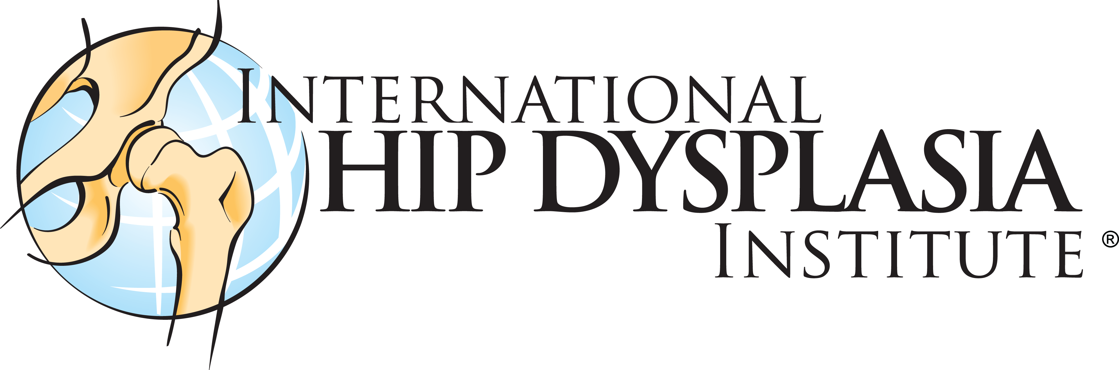 Logo dell’International Hip Dysplasia Institute con disegno anatomico dell’anca.