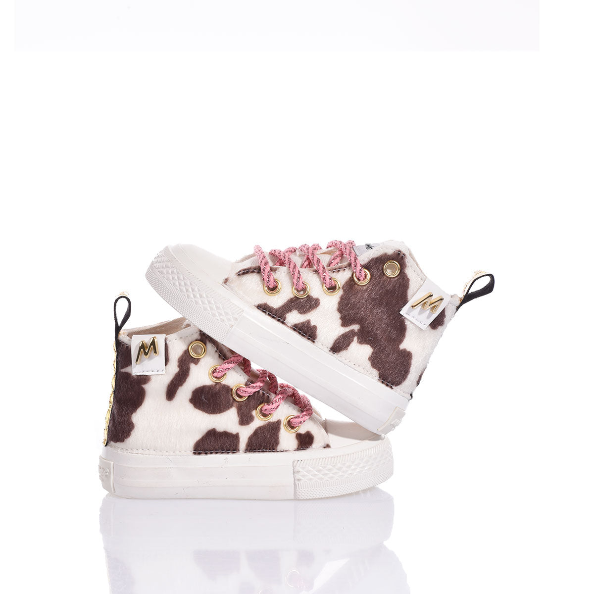 Sneakers neonato fantasia mucca abbinate abbigliamento premaman, scarpe baby moda mamma