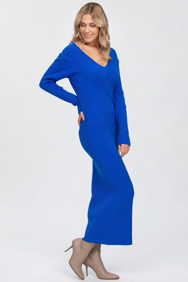 CARA | V-neck Dress in Blue