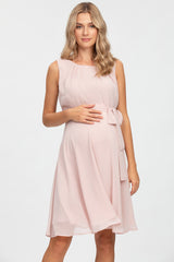 TAMIGI | Chiffon Maternity Dress in Powder Pink