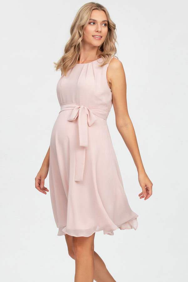 TAMIGI | Chiffon Maternity Dress in Powder Pink