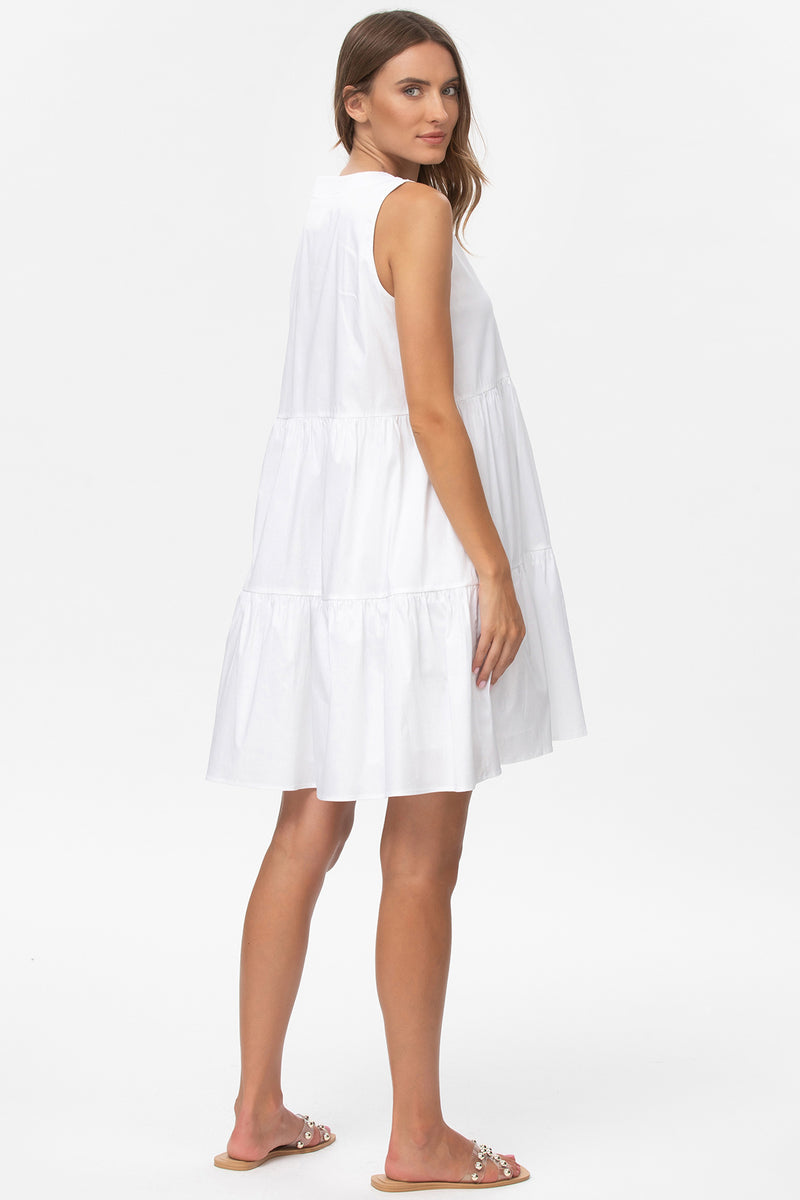 MELODY | White V-Neck Maternity Dress