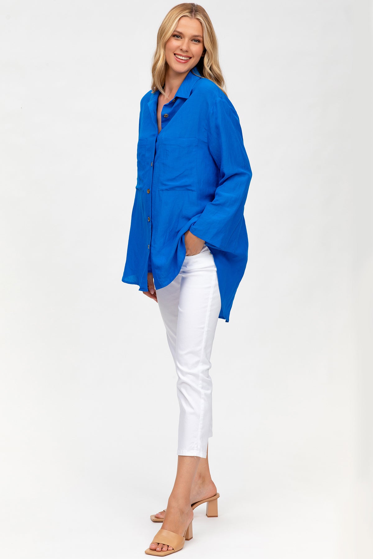 WHITE CAPRI | Maternity Pants in Cotton Stretch