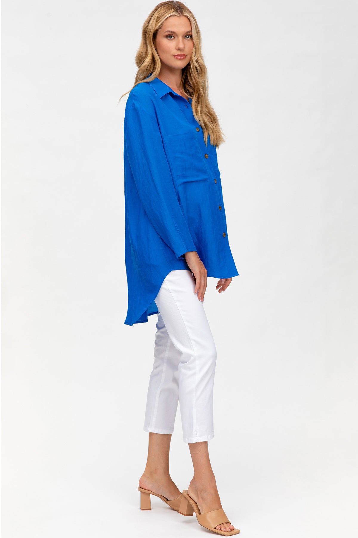 WHITE CAPRI | Maternity Pants in Cotton Stretch