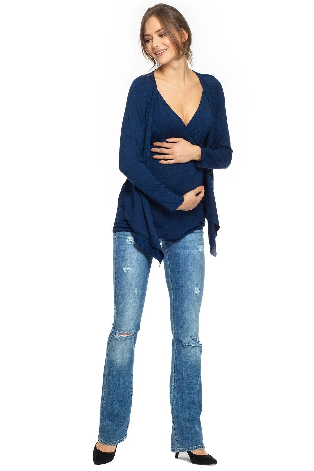 SLIM BOOTCUT W607 | Jeans Premaman con Rotture - Pietro Brunelli