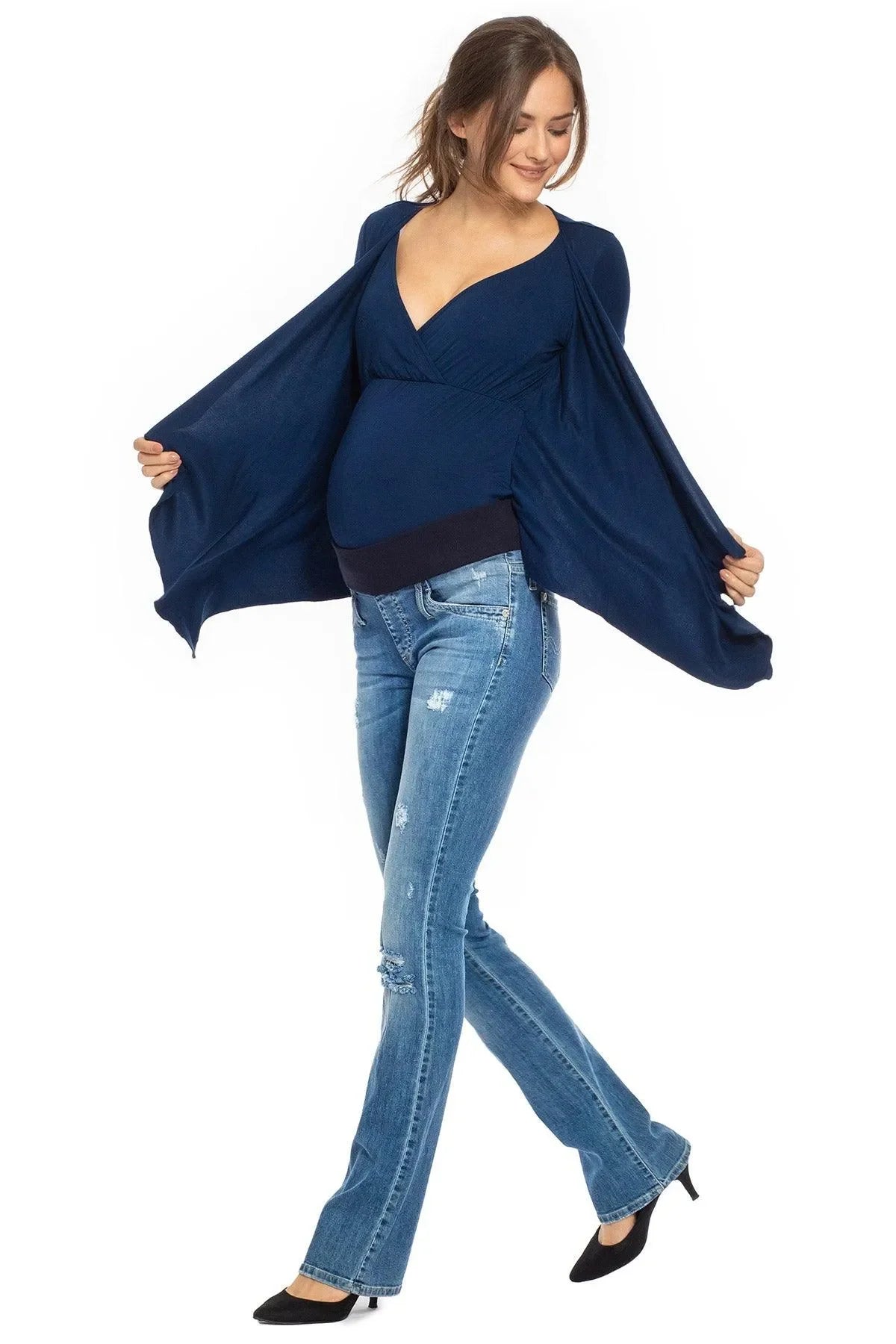 SLIM BOOTCUT W607 | Jeans Premaman con Rotture - Pietro Brunelli