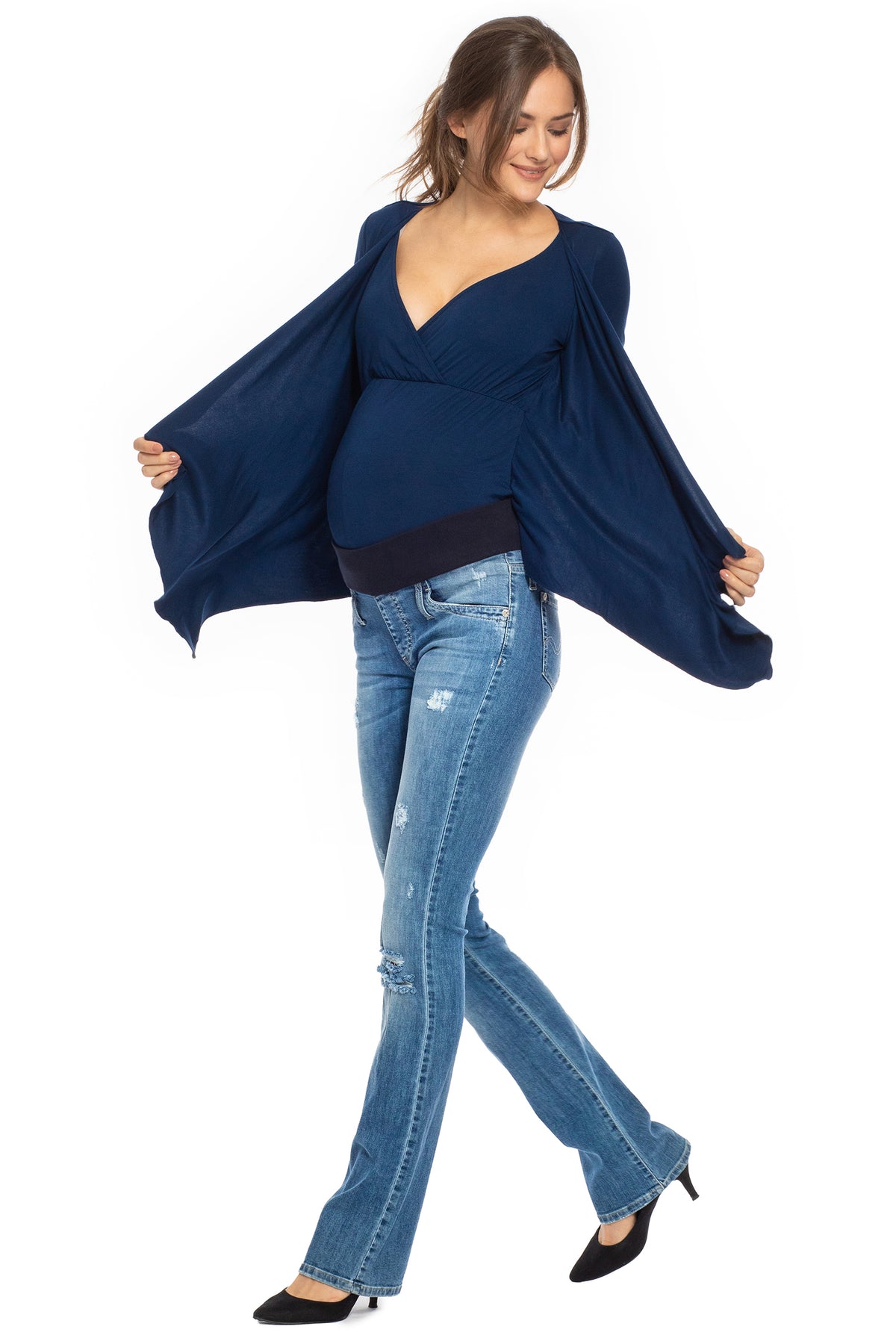 SLIM BOOTCUT W607 | Jeans Premaman con Rotture - Pietro Brunelli