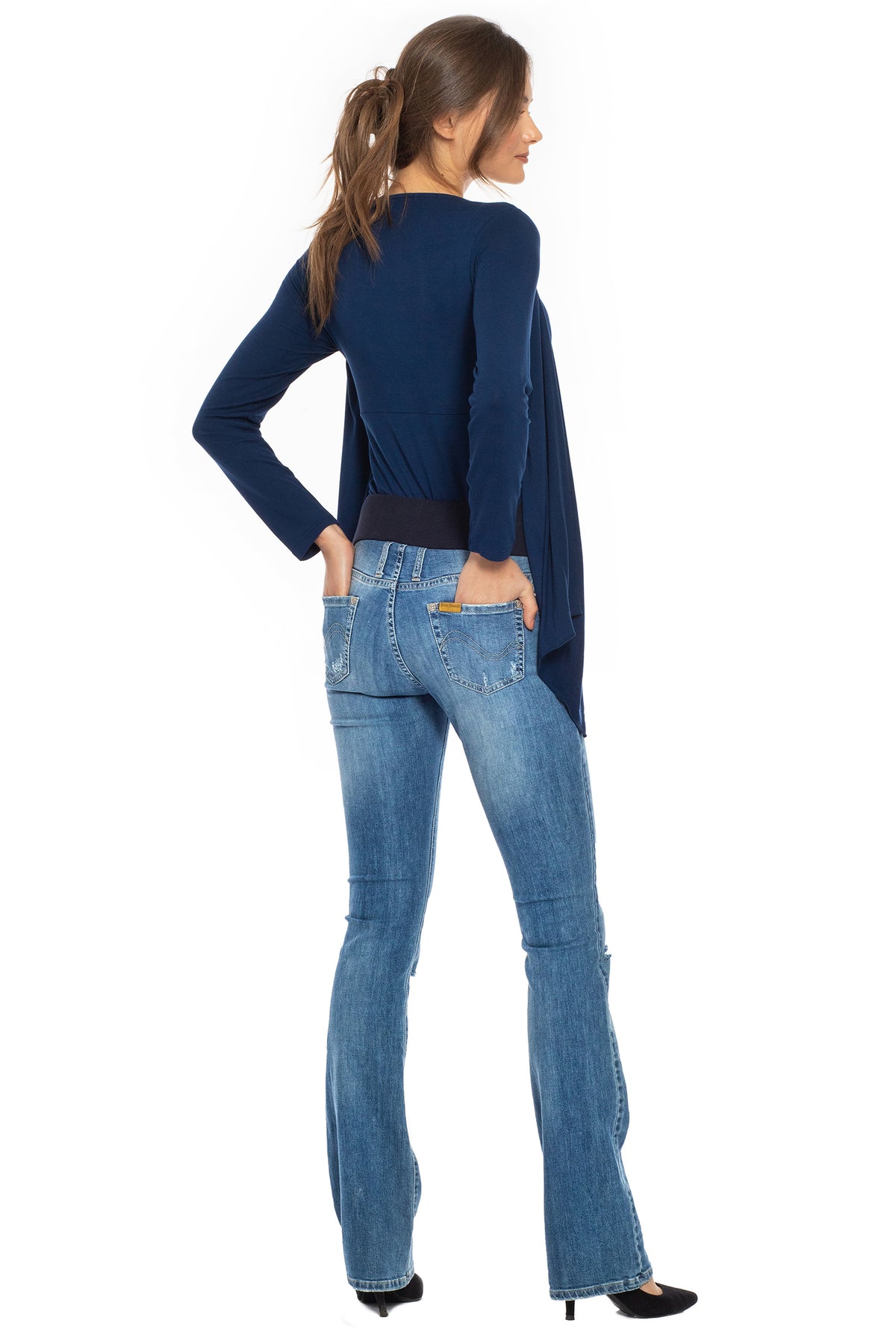 SLIM BOOTCUT W607 | Jeans Premaman con Rotture - Pietro Brunelli