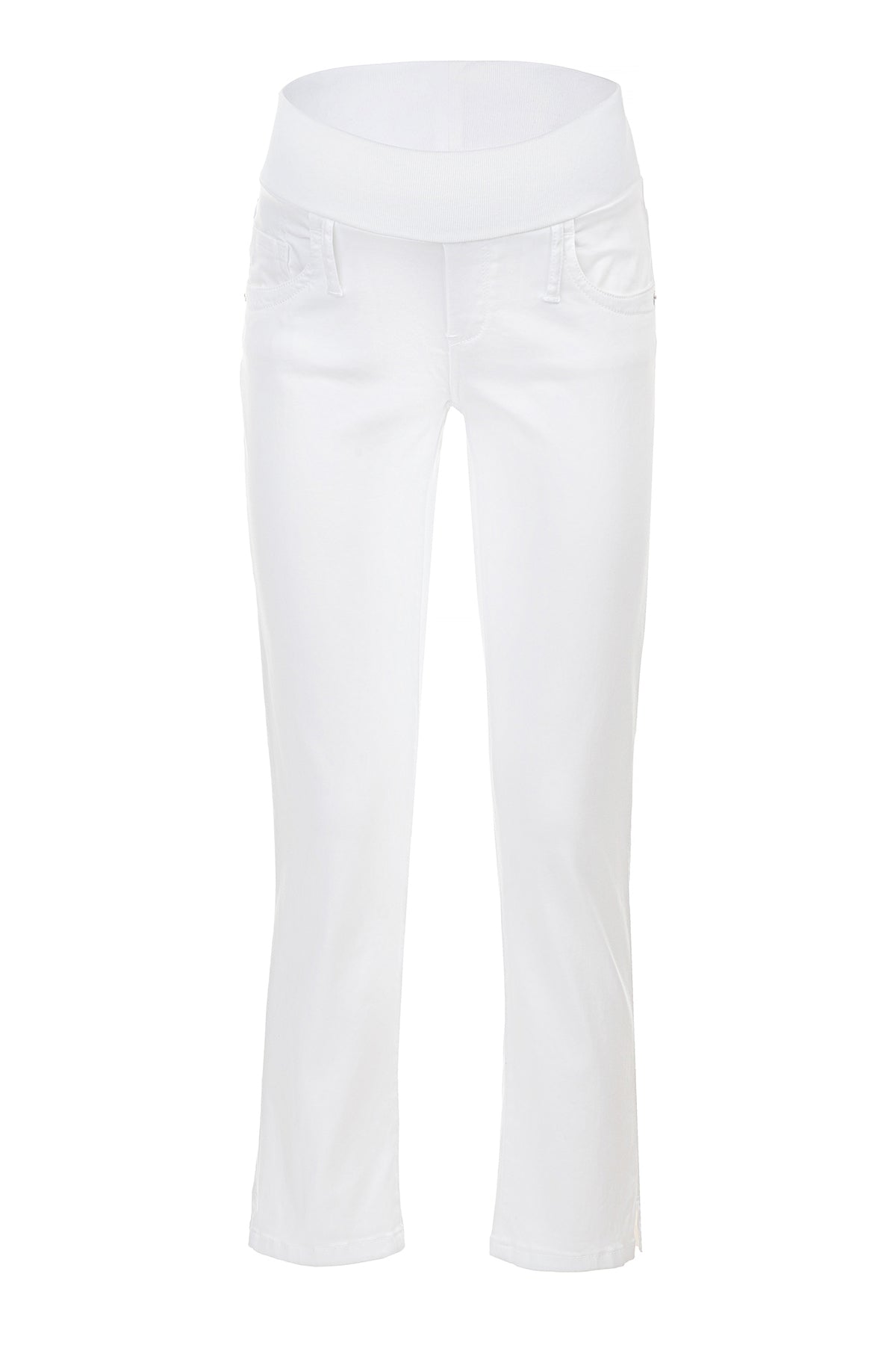 WHITE CAPRI | Maternity Pants in Cotton Stretch