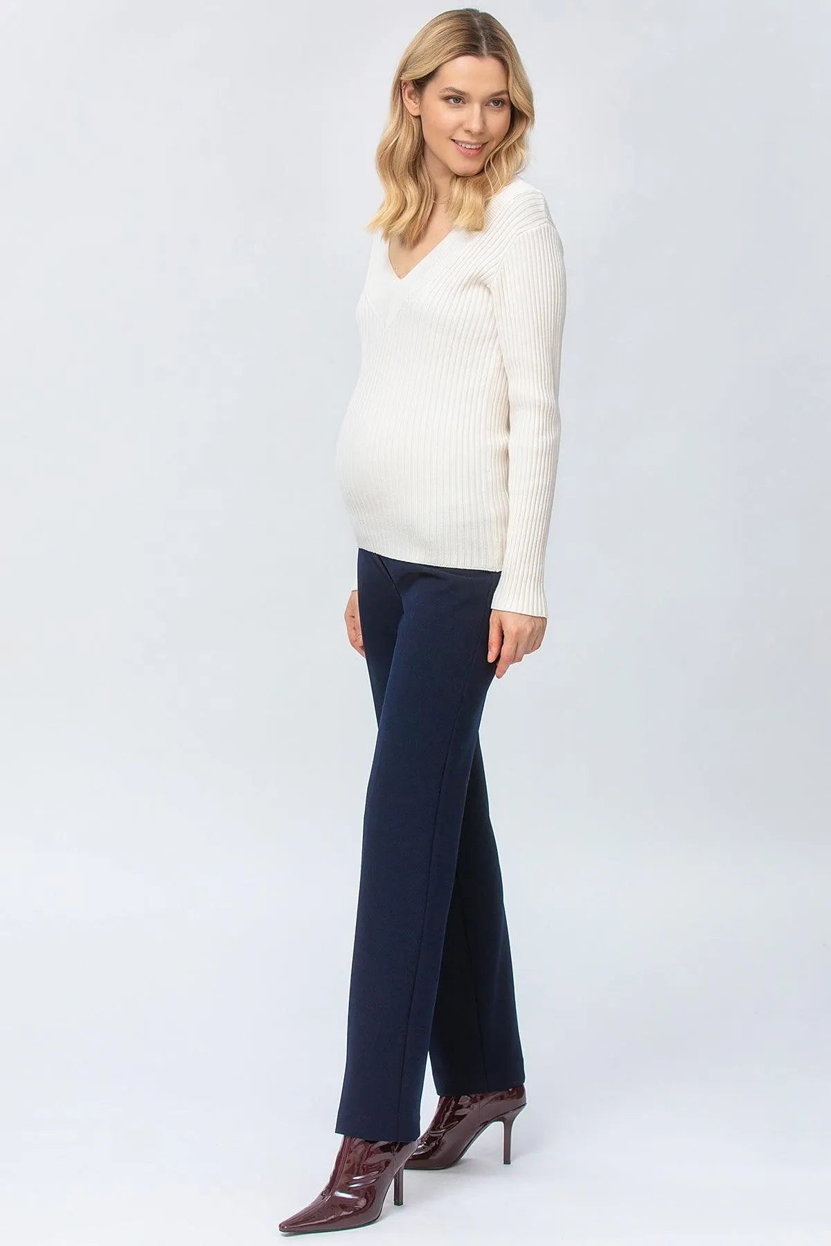 NOAH | Pantaloni Premaman Blu a Gamba Dritta - Pietro Brunelli