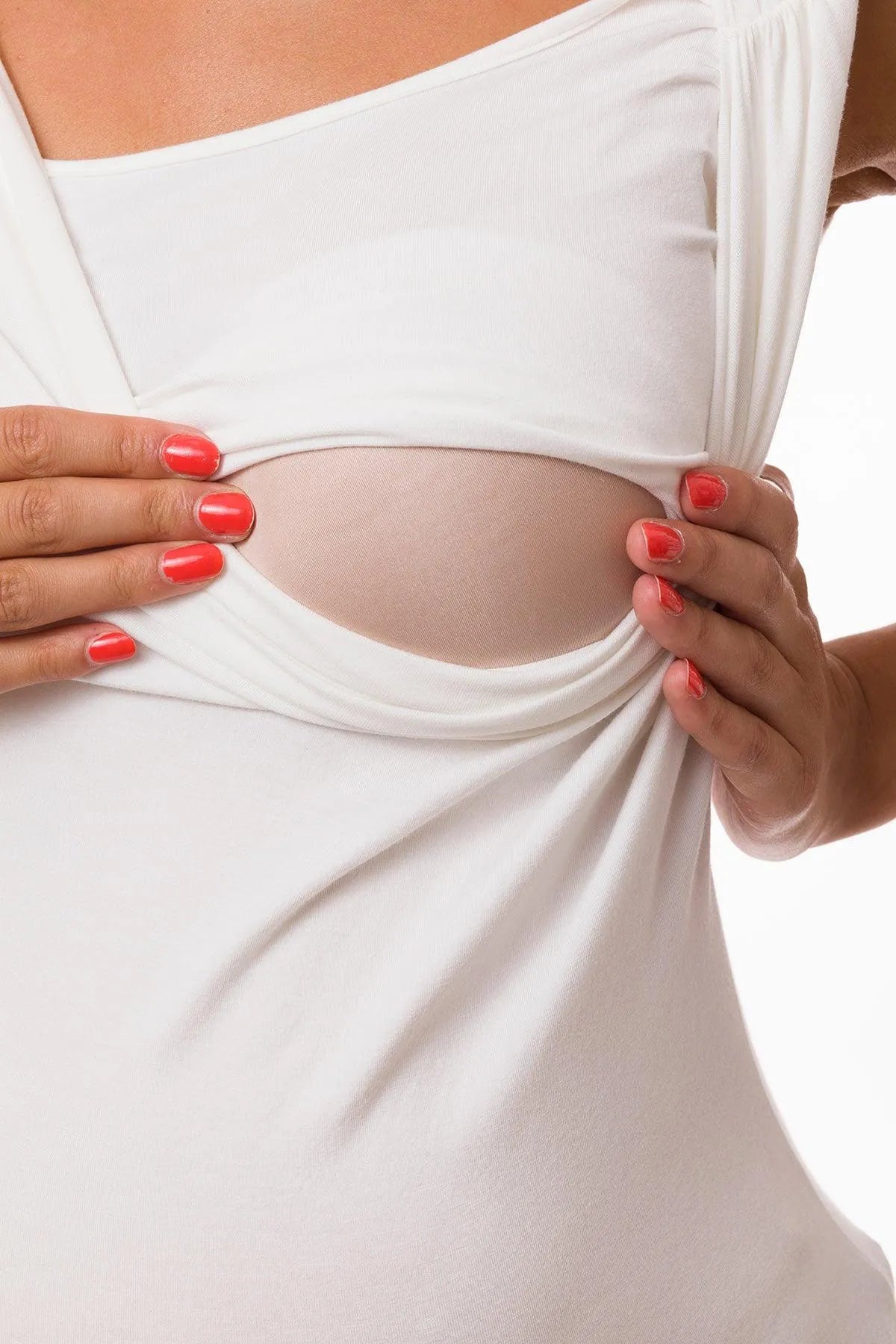 MARIE | Top Premaman e Allattamento Ecru Smanicato - Pietro Brunelli