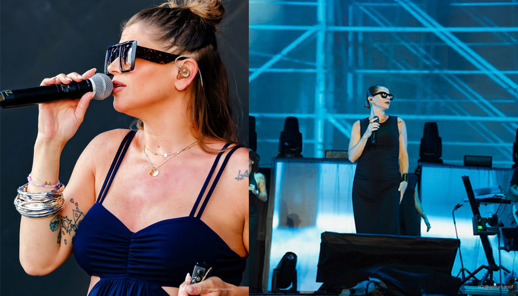 Alessandra Amoroso veste Pietro Brunelli Abbigliamento Premaman Made in Italy