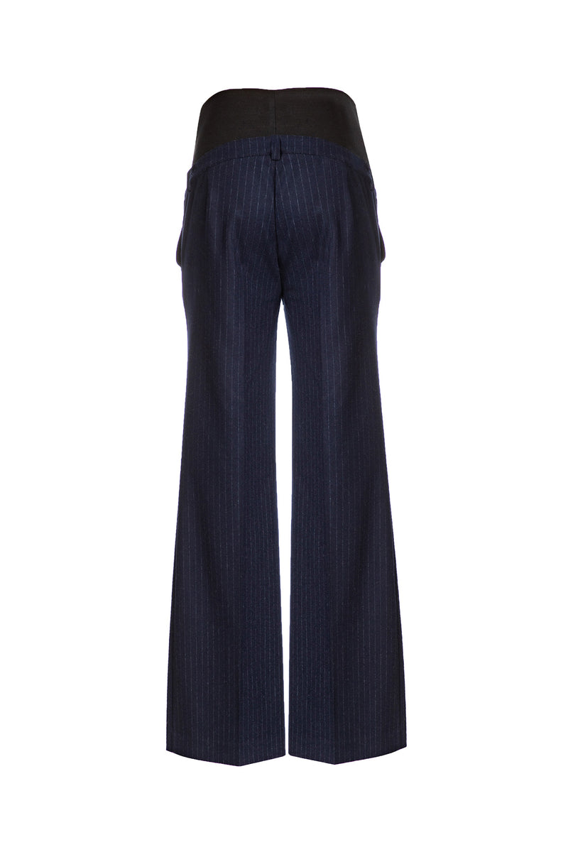 LEONARD | Pantalone Premaman Gessato a Gamba Larga