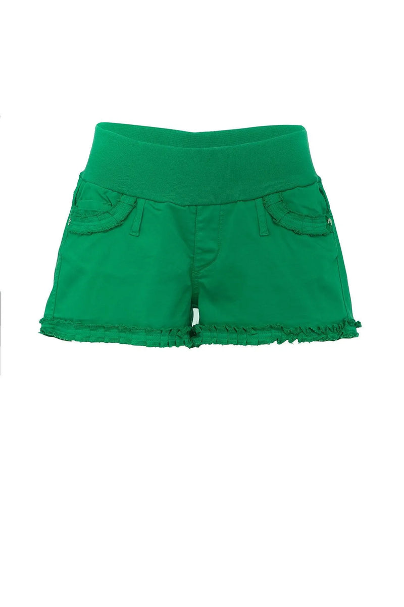 GREEN BONNIE MINI SHORTS | Cotton Maternity Shorts