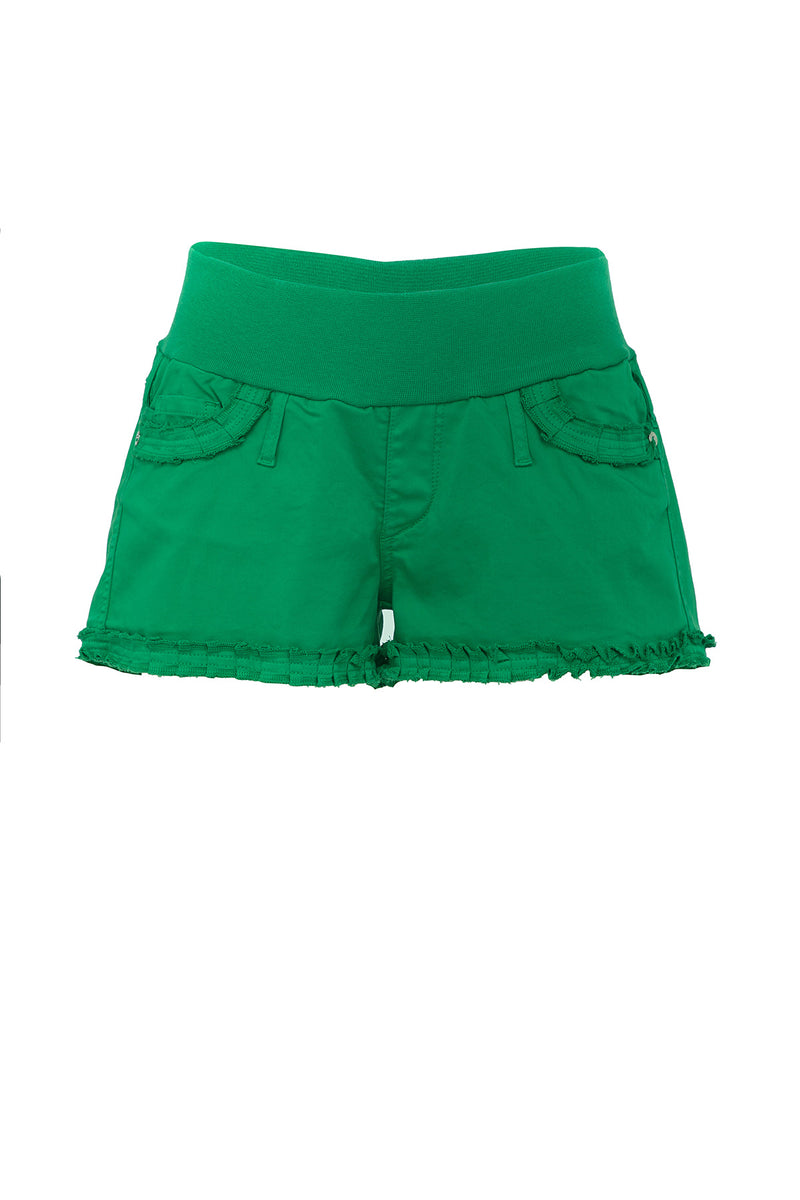 GREEN BONNIE MINI SHORTS | Cotton Maternity Shorts
