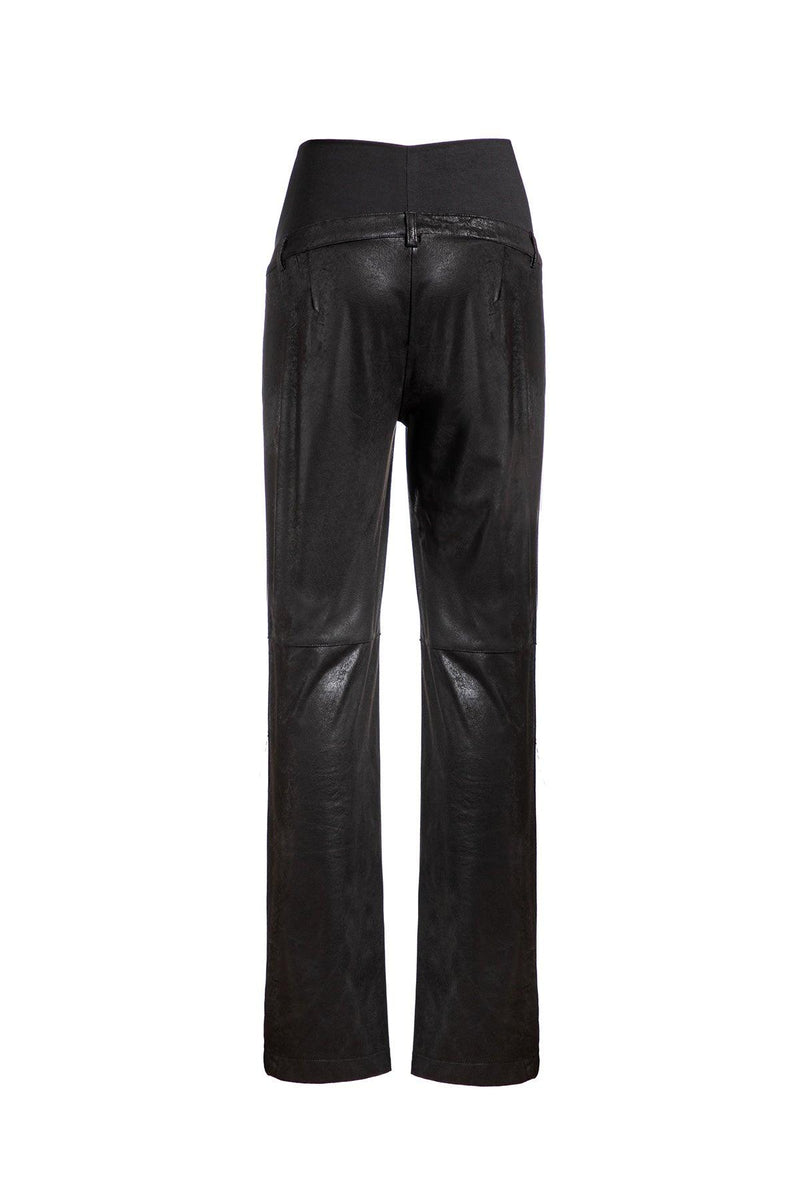 LOGAN | Pantaloni Premaman in Pelle Vegana Nero