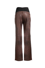 LOGAN | Maternity Pants in Brown Vegan Leather