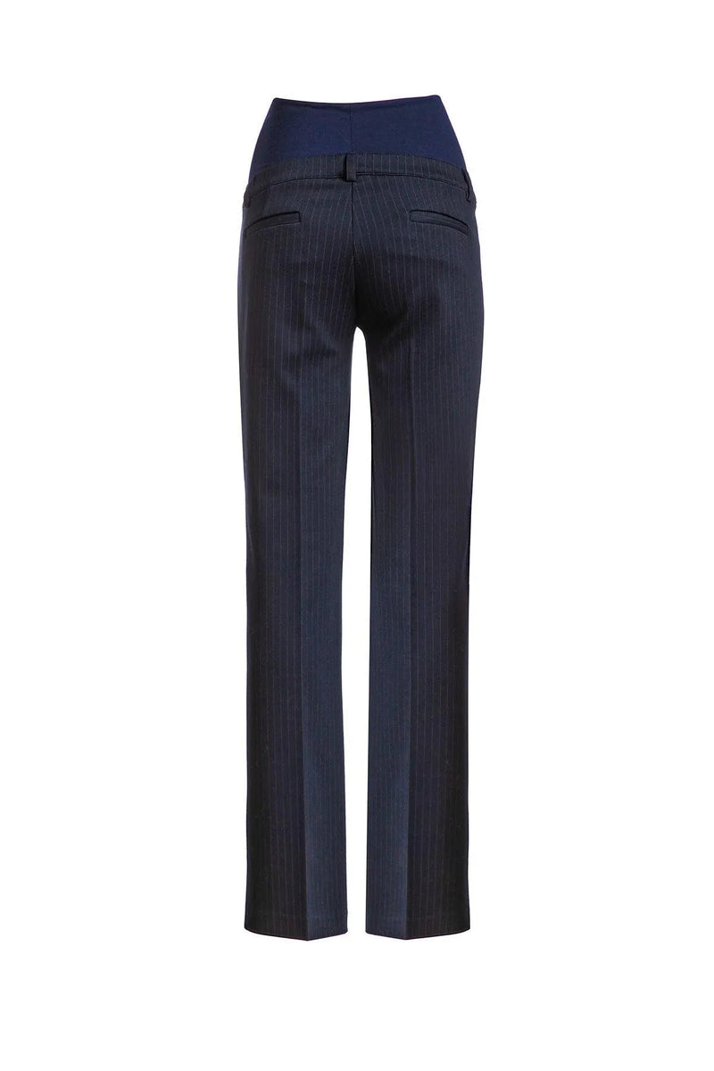 NOAH | Straight Leg Maternity Pants with Pinstripe Pattern