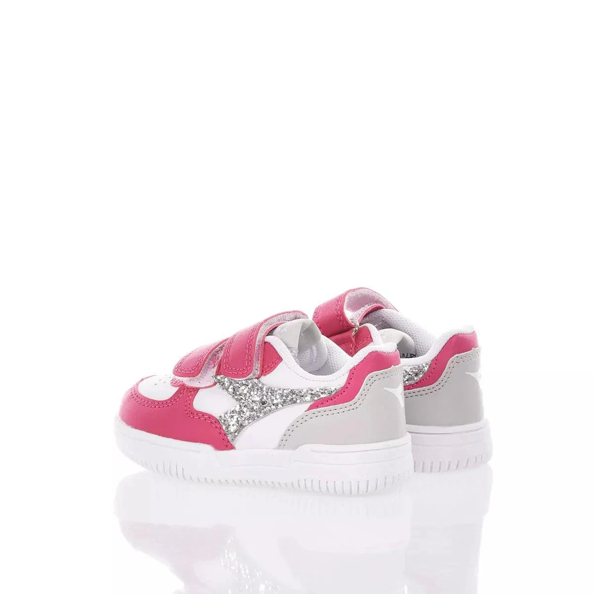 Scarpe neonata rosa e bianche con glitter, ideali per abbigliamento premaman e gravidanza