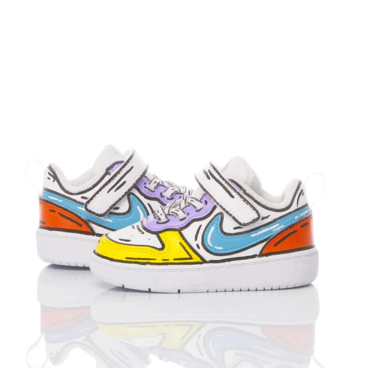 Scarpe colorate per bambini, ideali per abbigliamento premaman, stile vivace e moderno.