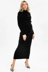 SARA | Maxi Abito Premaman in Velluto Nero