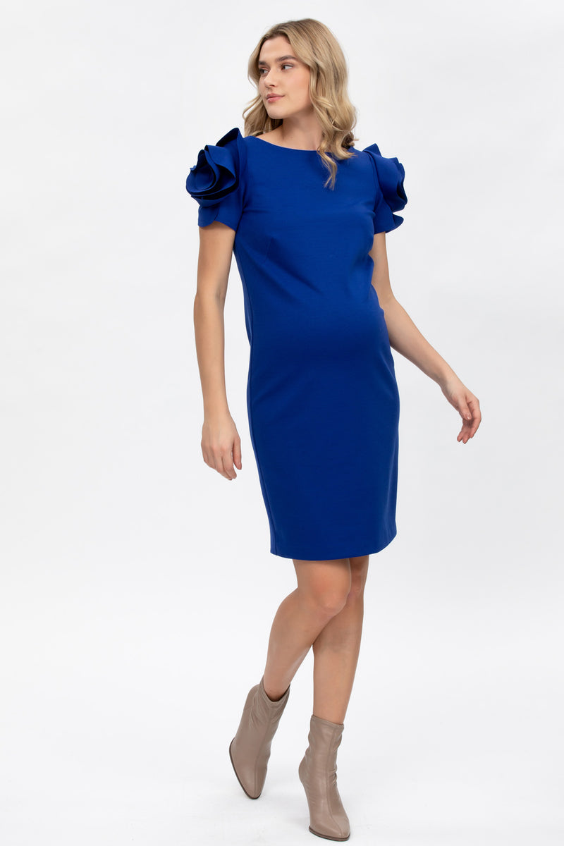 CAPRI | Blue Maternity Dress in Milano Stitch