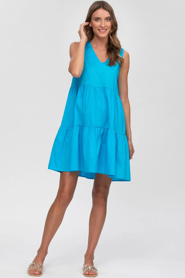 MELODY | V-Neck Maternity Dress in Blue