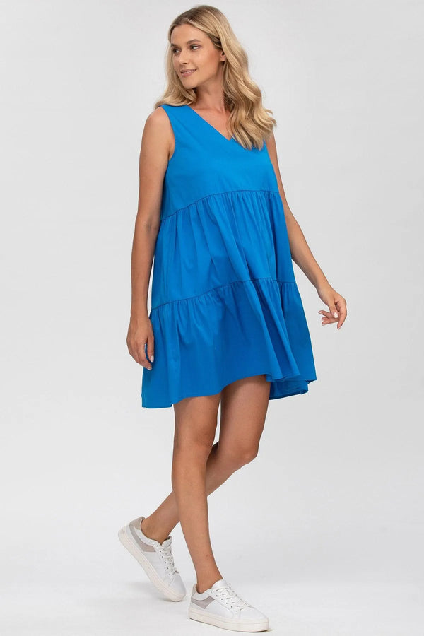 MELODY | Abito Blu in Cotone con scollo a V - Pietro Brunelli