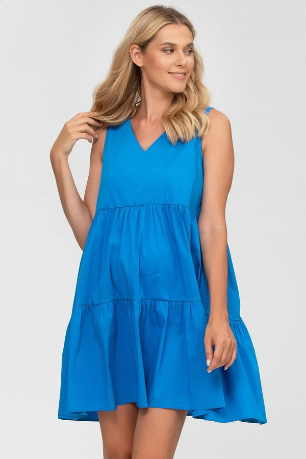MELODY | Abito Blu in Cotone con scollo a V - Pietro Brunelli