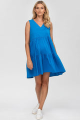 MELODY | Blue V-Neck Maternity Dress