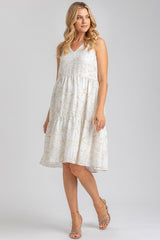 MELODY QA44 | Printed Maternity Dress with V-neck