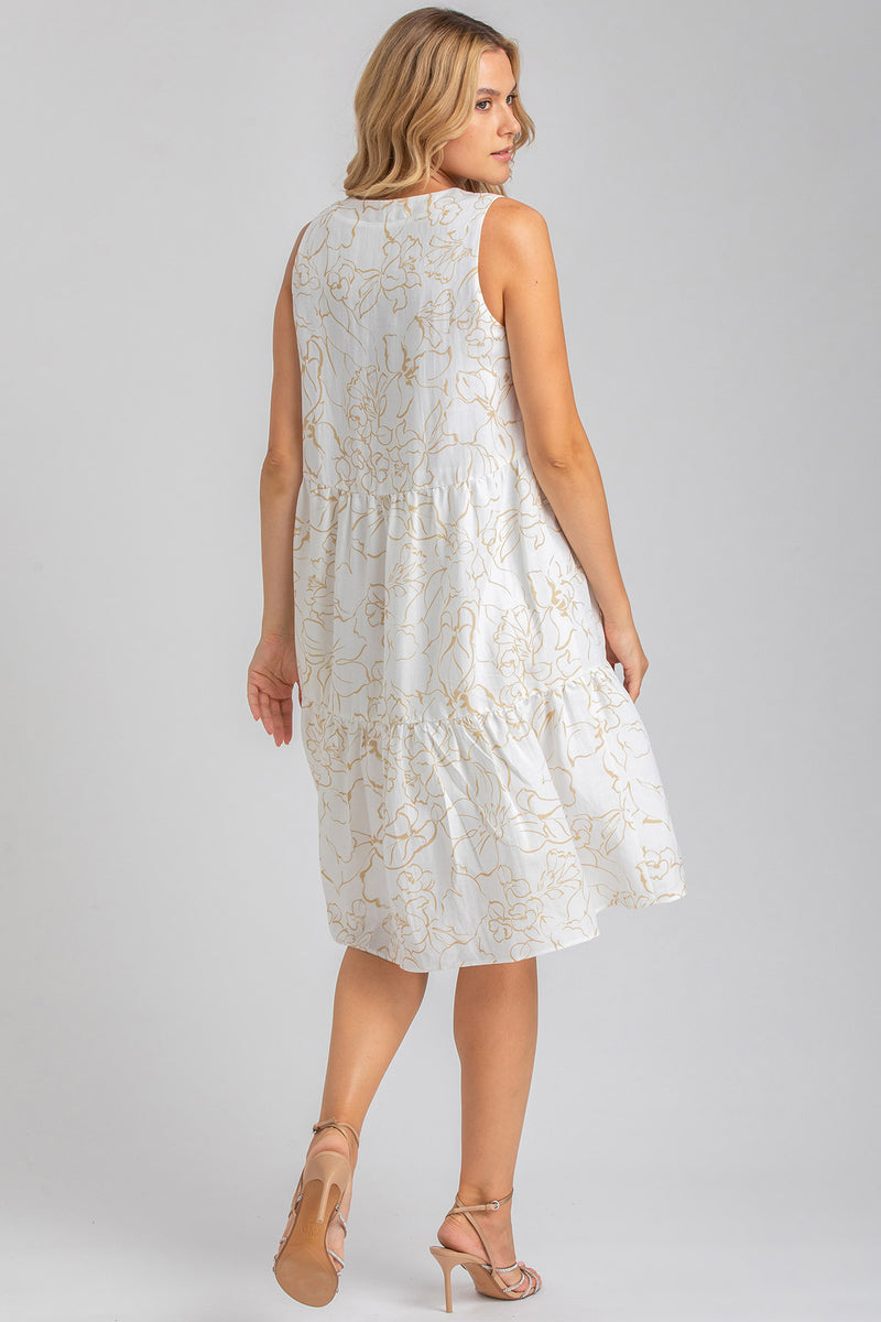 MELODY QA44 | Printed Maternity Dress with V-neck