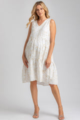 MELODY QA44 | Printed Maternity Dress with V-neck