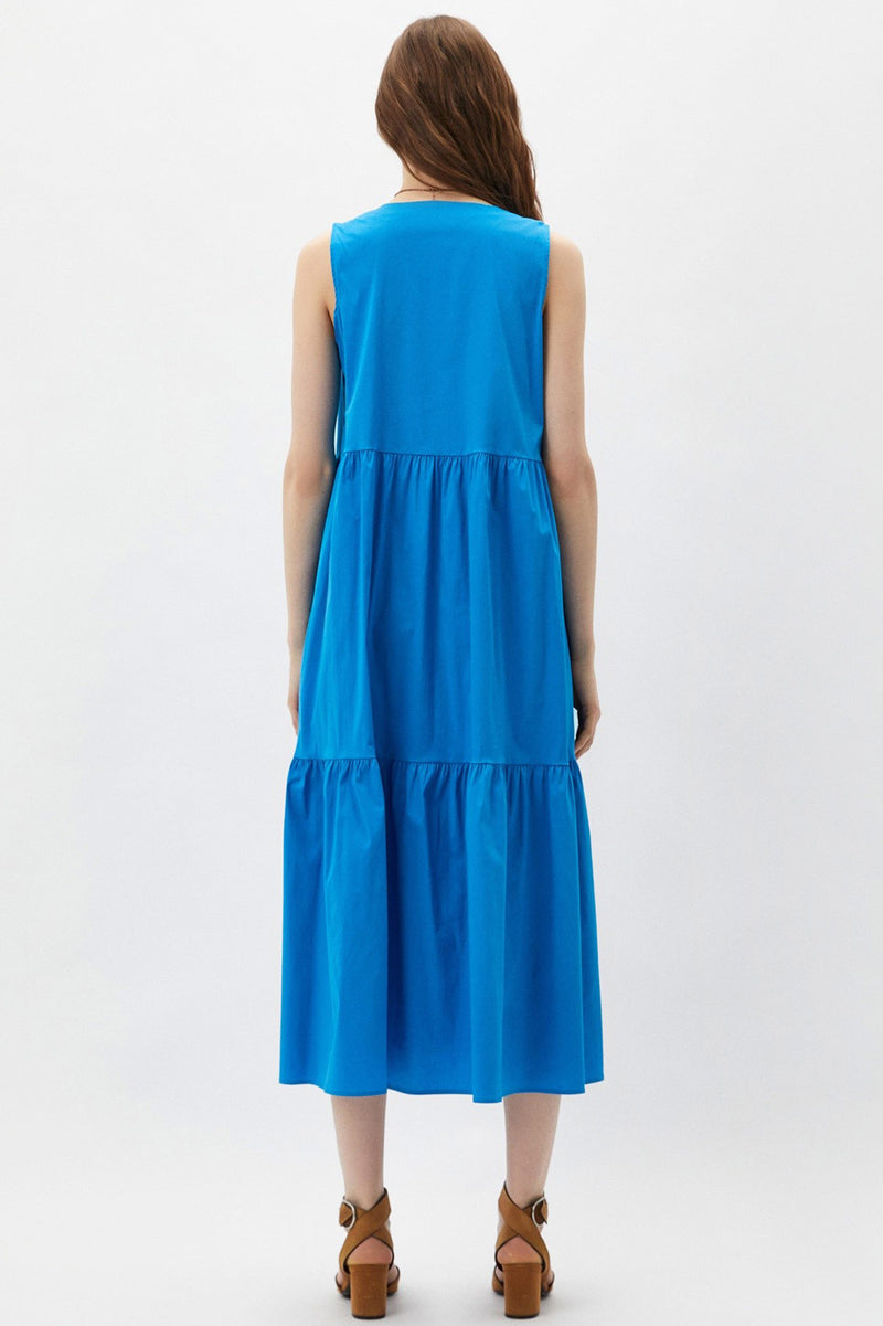 MELODY | Blue V-Neck Maxi Maternity Dress
