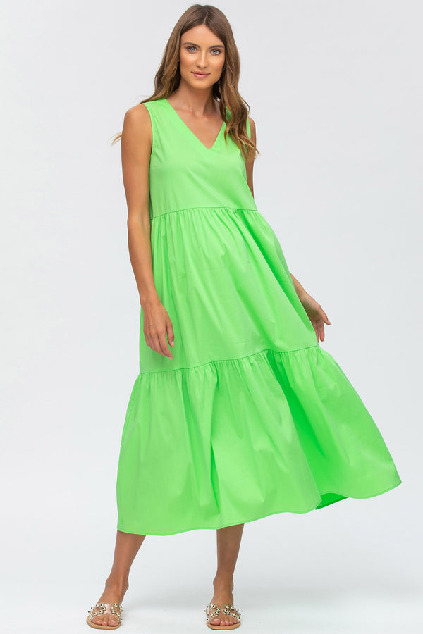 MELODY | Green V-Neck Maxi Maternity Dress