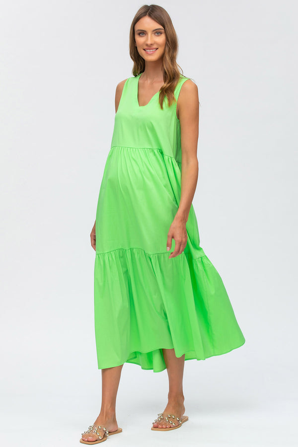 MELODY | Green V-Neck Maxi Maternity Dress