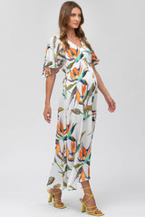 VALENTINA Q066 | Printed Maternity Maxi Dress