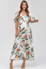 VALENTINA Q066 | Printed Maternity Maxi Dress